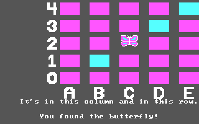 Bumble Games IBM PC/Compatibles Screenshot: I found the butterfly!