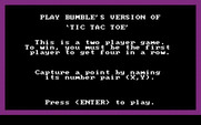 Bumble Games for IBM PC/Compatibles - Tic Tac Toc game instructions.