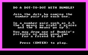 Bumble Games for IBM PC/Compatibles - Dot to Dot game instructions.
