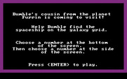 Bumble Games for IBM PC/Compatibles - Bumble's cousin game instructions.
