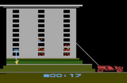 Fire Fighter for Atari 2600 - You can either put out the fire, or if you can get the ladder to the right floor perform a rescue!