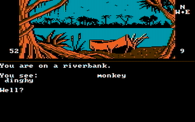 Dallas Quest, The IBM PC/Compatibles Screenshot: A boat! That could help...