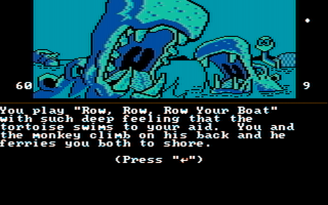 Dallas Quest, The IBM PC/Compatibles Screenshot: Music can soothe the savage beasts...