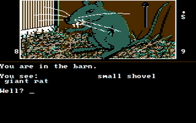 Dallas Quest, The IBM PC/Compatibles Screenshot: It's a giant rat, be careful!