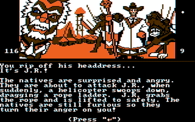 Dallas Quest, The IBM PC/Compatibles Screenshot: It's J.R. in disguise!
