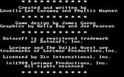 Dallas Quest, The for IBM PC/Compatibles - Credits screen.