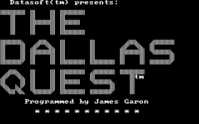 Dallas Quest, The IBM PC/Compatibles Screenshot: Title screen.