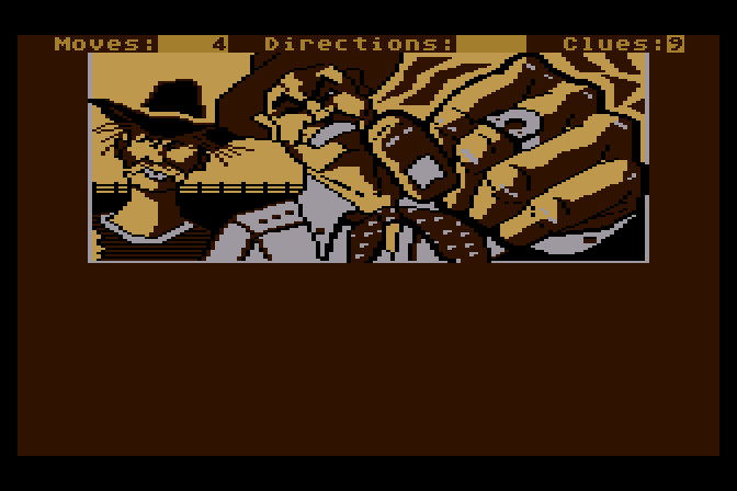 Dallas Quest, The Atari 8-bit Screenshot: Oops, I shouldn't have gone out the front door...