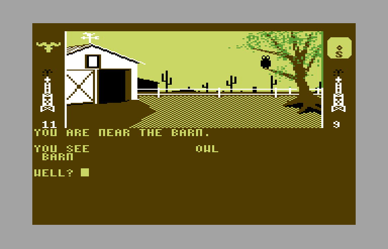 Dallas Quest, The Commodore 64 Screenshot: You are near the barn...