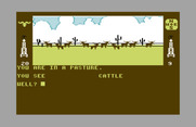 Dallas Quest, The for Commodore 64 - Out in the pasture.