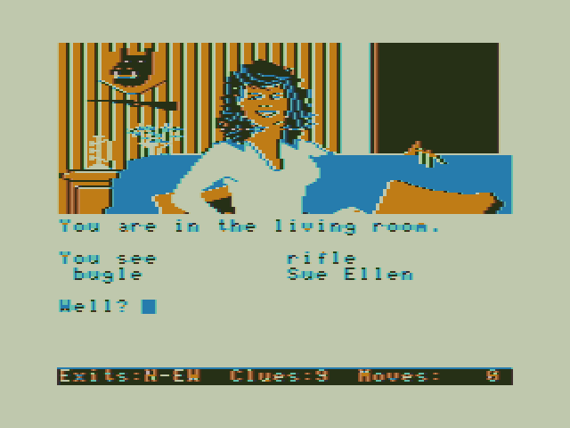 Dallas Quest, The TRS-80 Color Computer Screenshot: Game start.
