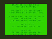 Dallas Quest, The for TRS-80 Color Computer - Credits screen.