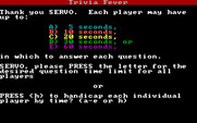 Trivia Fever for IBM PC/Compatibles - The amount of time allowed is configurable, and players can be handicapped among other options.