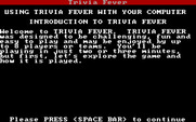Trivia Fever for IBM PC/Compatibles - Start of the game instructions.