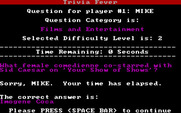 Trivia Fever for IBM PC/Compatibles - Here's the answer to a question...