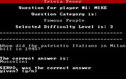 Trivia Fever for IBM PC/Compatibles - Was the provided answer correct?