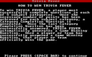Trivia Fever for IBM PC/Compatibles - How to win...