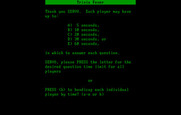 Trivia Fever for IBM PC/Compatibles - Select the amount of time to respond to questions.