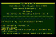 Trivia Fever for Atari 8-bit - Oops, we had an incorrect answer!