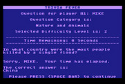 Trivia Fever for Atari 8-bit - Oops, ran out of time...