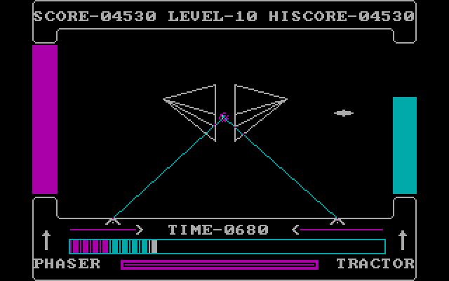 High Orbit IBM PC/Compatibles Screenshot: The station is powered, but watch out the alien doesn't destroy the final part!