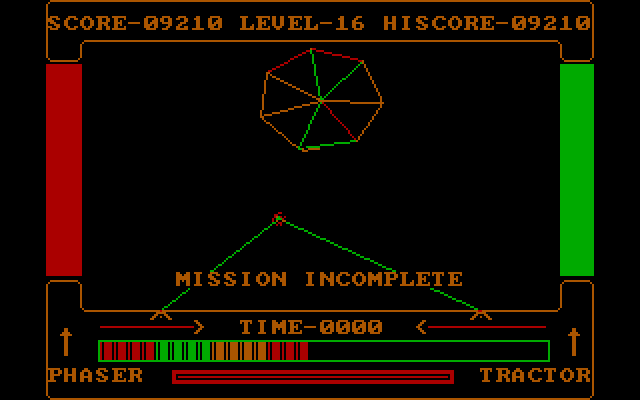 High Orbit IBM PC/Compatibles Screenshot: Game over.