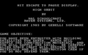 High Orbit for IBM PC/Compatibles - Game instructions start...
