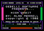 High Orbit for Apple II - Title screen.