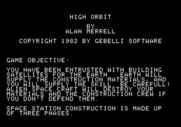 High Orbit for Apple II - Game instructions.