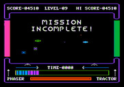 High Orbit for Apple II - Game over.