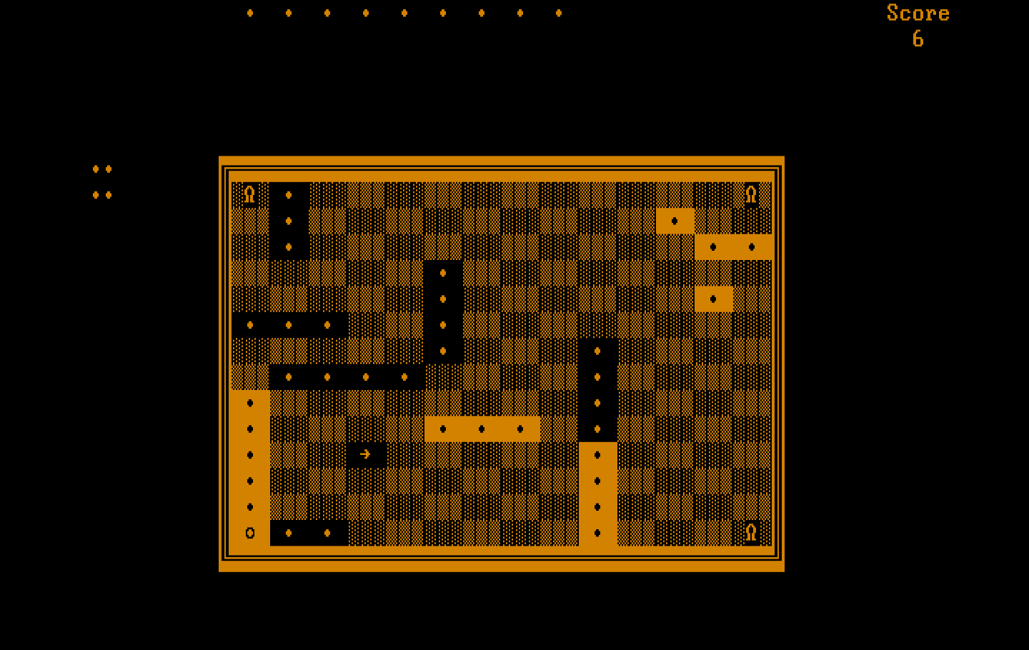 El-Ixir IBM PC/Compatibles Screenshot: The arrow indicates the direction of your next move.
