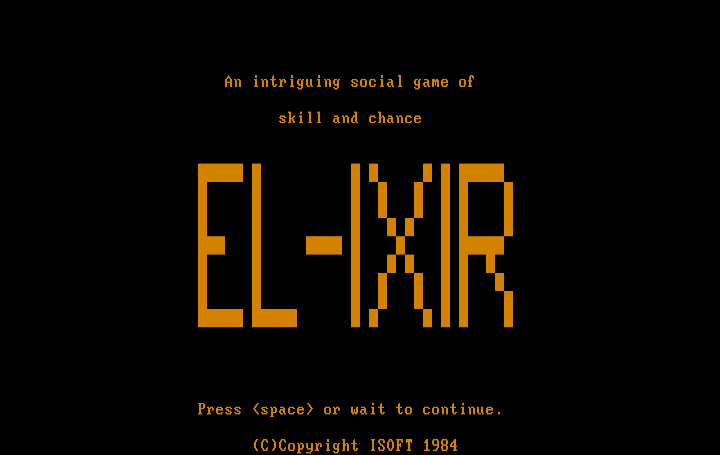 El-Ixir IBM PC/Compatibles Screenshot: Title screen.