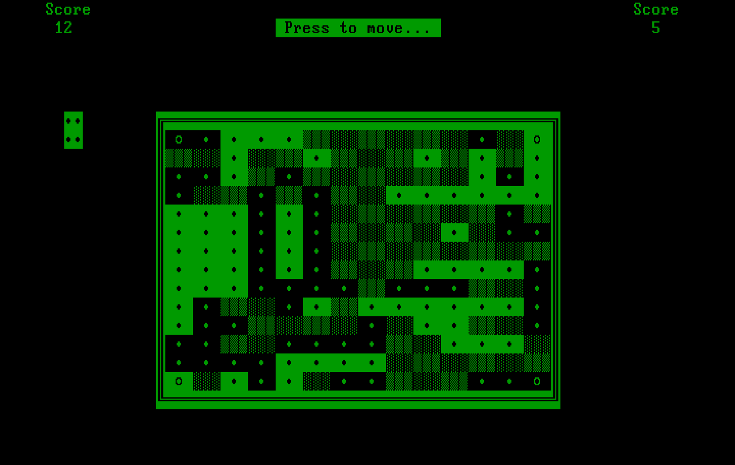 El-Ixir IBM PC/Compatibles Screenshot: Press a key or button to begin the next move...