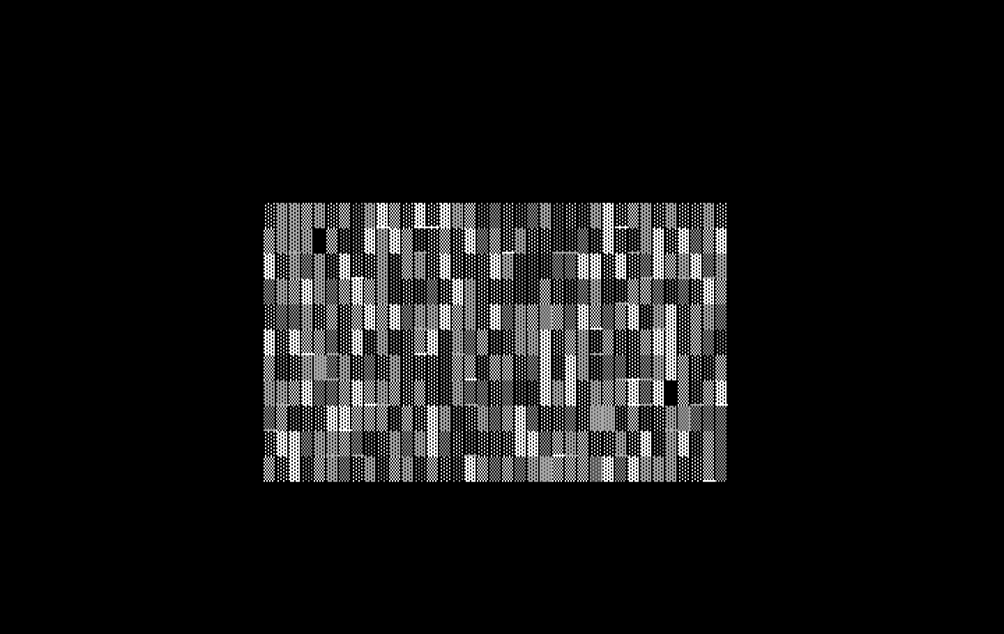 El-Ixir IBM PC/Compatibles Screenshot:  The game starts with colored blocks that disolve into the title.