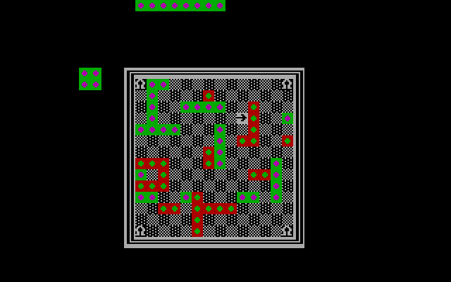 El-Ixir IBM PC/Compatibles Screenshot: The arrow indicates the direction for your next move...