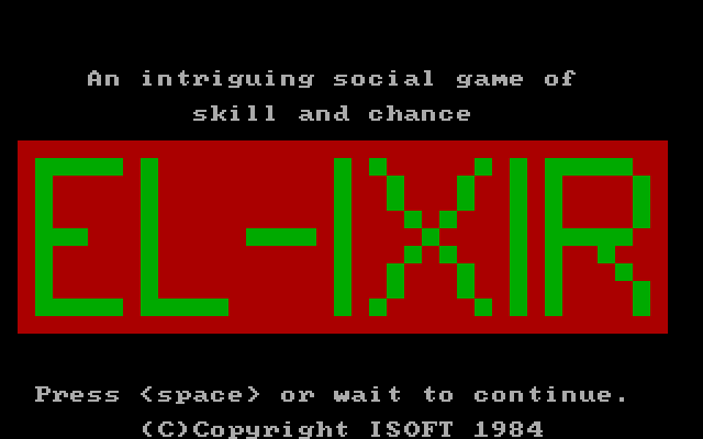 El-Ixir IBM PC/Compatibles Screenshot: Title screen.