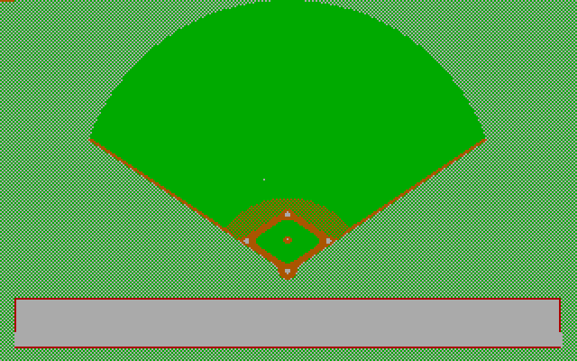 Dave Winfield's Batter Up! IBM PC/Compatibles Screenshot: It's difficult to see but I hit the ball just past second base...
