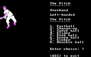Dave Winfield's Batter Up! for IBM PC/Compatibles - Select a pitch to learn about.