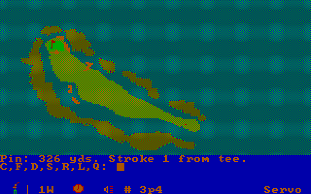 Golf's Best: Pinehurst - World's Premier Golf Course IBM PC/Compatibles Screenshot: Select a command to plan and execute the next shot.