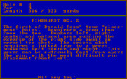 Golf's Best: Pinehurst - World's Premier Golf Course for IBM PC/Compatibles - Some information on the next hole.
