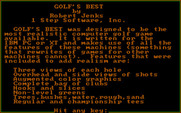 Golf's Best: Pinehurst - World's Premier Golf Course for IBM PC/Compatibles - Instructions, page 1.