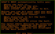Golf's Best: Pinehurst - World's Premier Golf Course for IBM PC/Compatibles - Instructions continued...