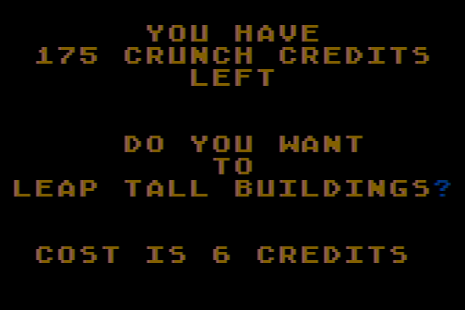 Crush, Crumble and Chomp! Atari 8-bit Screenshot: Specify a few abilities for your creation!