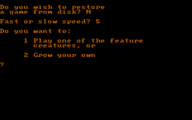 Crush, Crumble and Chomp! IBM PC/Compatibles Screenshot: First, let's set a few options...