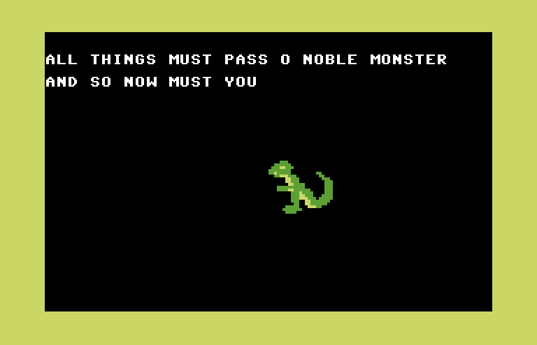 Crush, Crumble and Chomp! Commodore 64 Screenshot: All things must pass...game over.