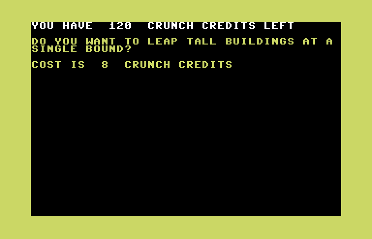 Crush, Crumble and Chomp! Commodore 64 Screenshot: Time to allocate some crunch credits!