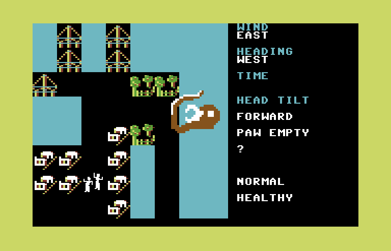Crush, Crumble and Chomp! Commodore 64 Screenshot: It's a giant squid attack!