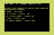 Crush, Crumble and Chomp! for Commodore 64 - There are numerous decisions to make when creating your creature.