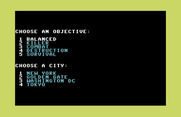 Crush, Crumble and Chomp! for Commodore 64 - What city would you like to terrorize?