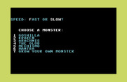 Crush, Crumble and Chomp! for Commodore 64 - Select a monster.